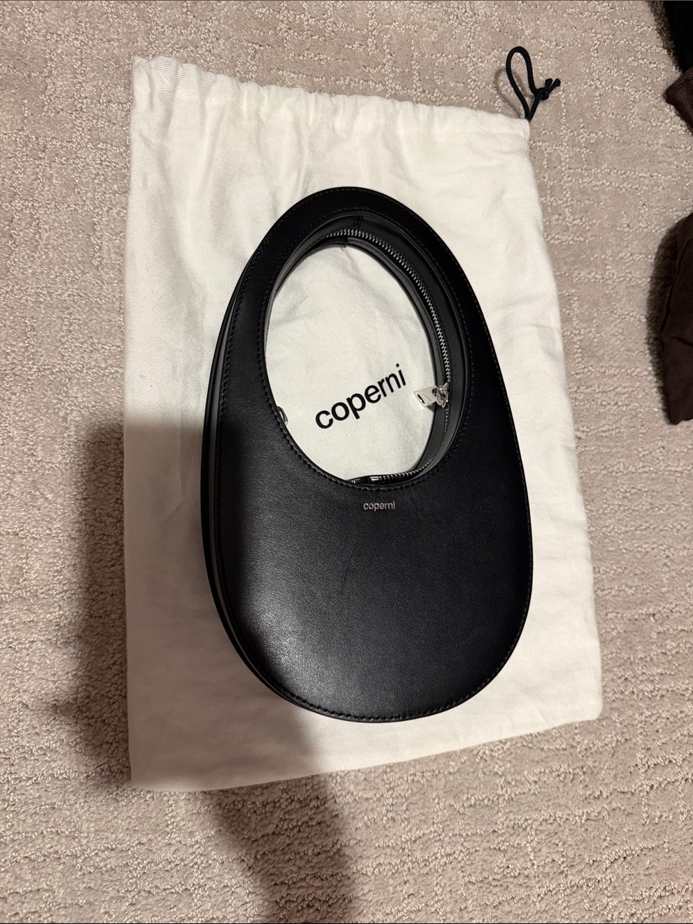 Coperni Black Oval Cutout Leather Tote
